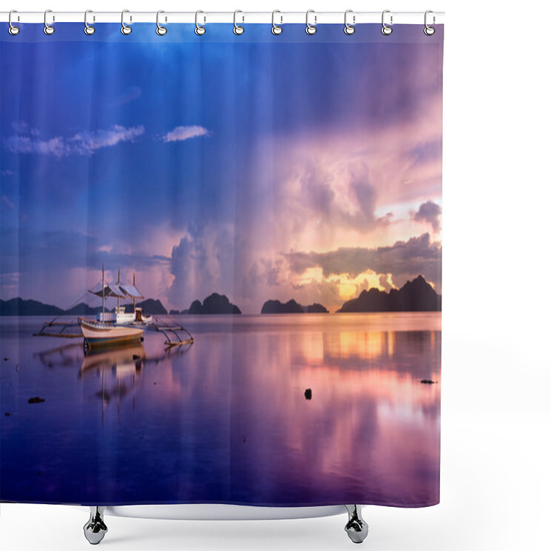 Personality  Sunset In El Nido, Palawan - Philippines Shower Curtains