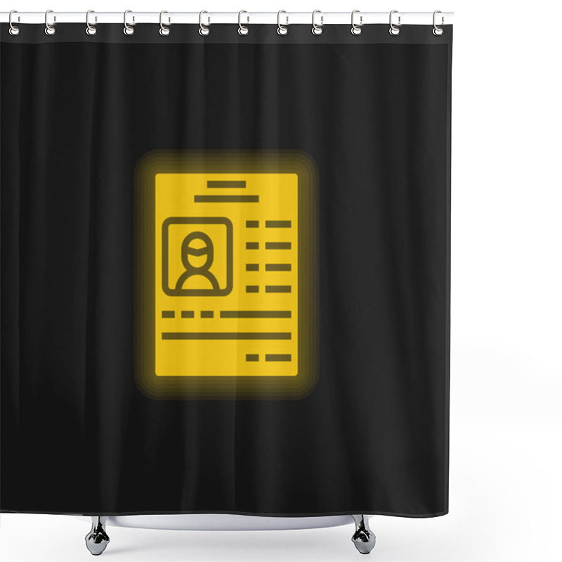 Personality  Application Yellow Glowing Neon Icon Shower Curtains