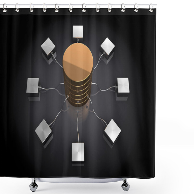 Personality  Network Or Database Concept Shower Curtains