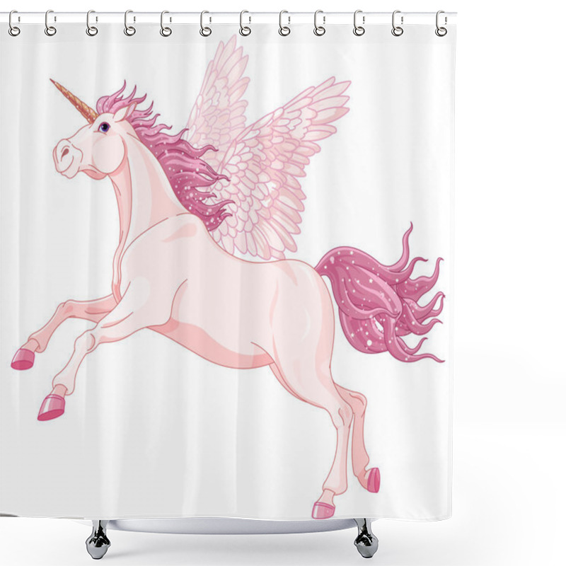 Personality  Pink Unicorn Pegasus Shower Curtains