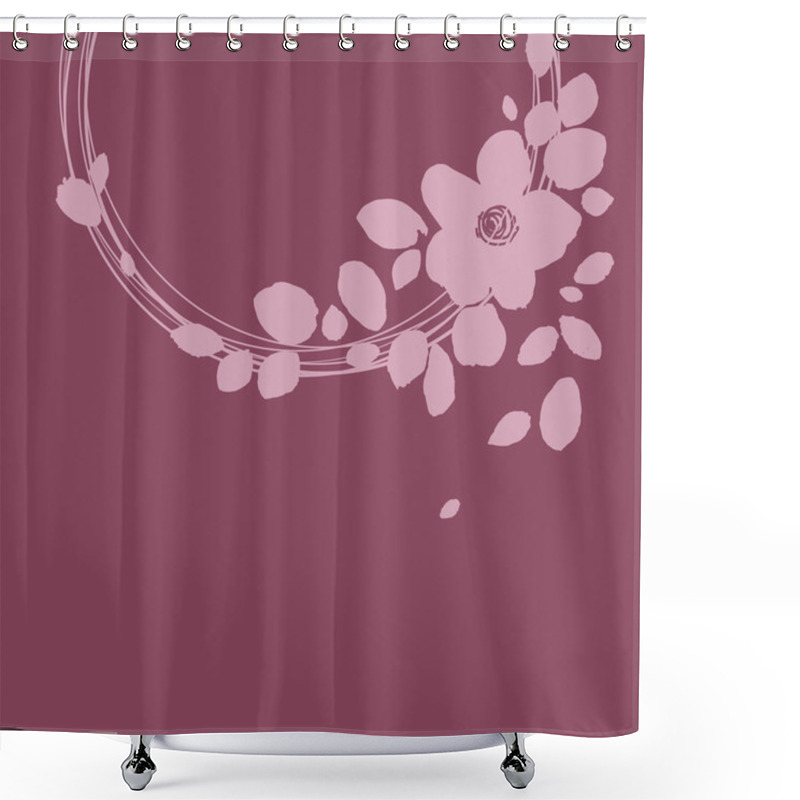 Personality  Flowers Circle Frame Shower Curtains