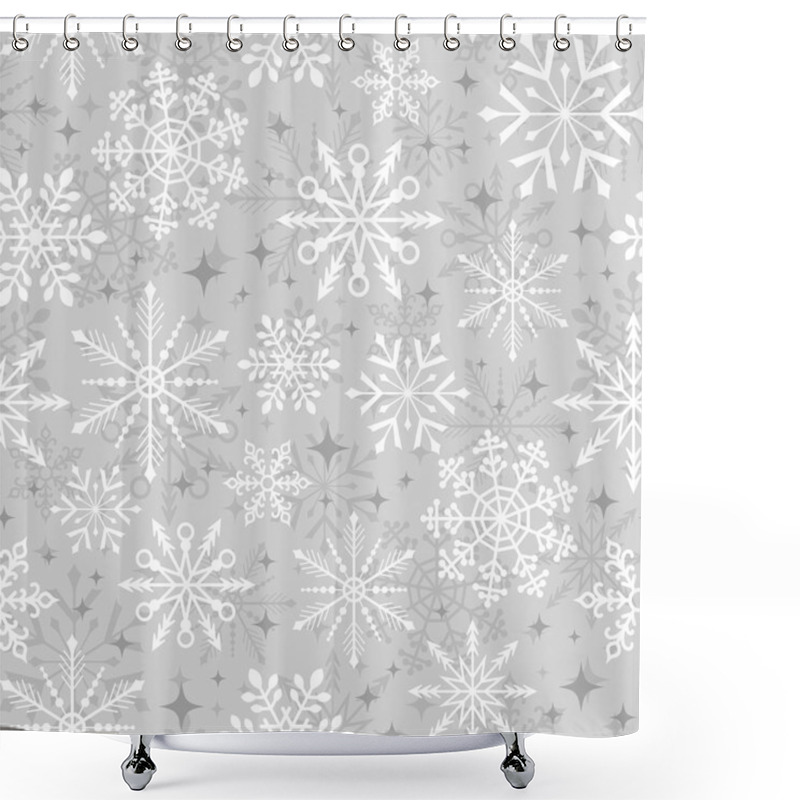 Personality  Christmas Snowflakes Pattern Shower Curtains