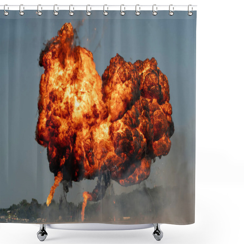 Personality  Series Of Explosions On The Ground Of Napalm-like Pyrotechnic Material Shower Curtains