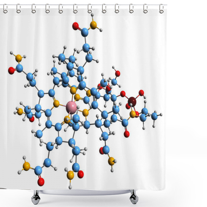 Personality   3D Image Of Methylcobalamin Skeletal Formula - Molecular Chemical Structure Of  Vitamin B12 Isolated On White Background Shower Curtains