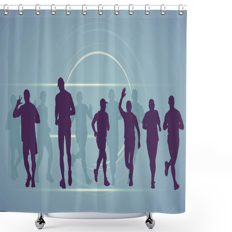 Personality  Marathon Runners Illustration Shower Curtains