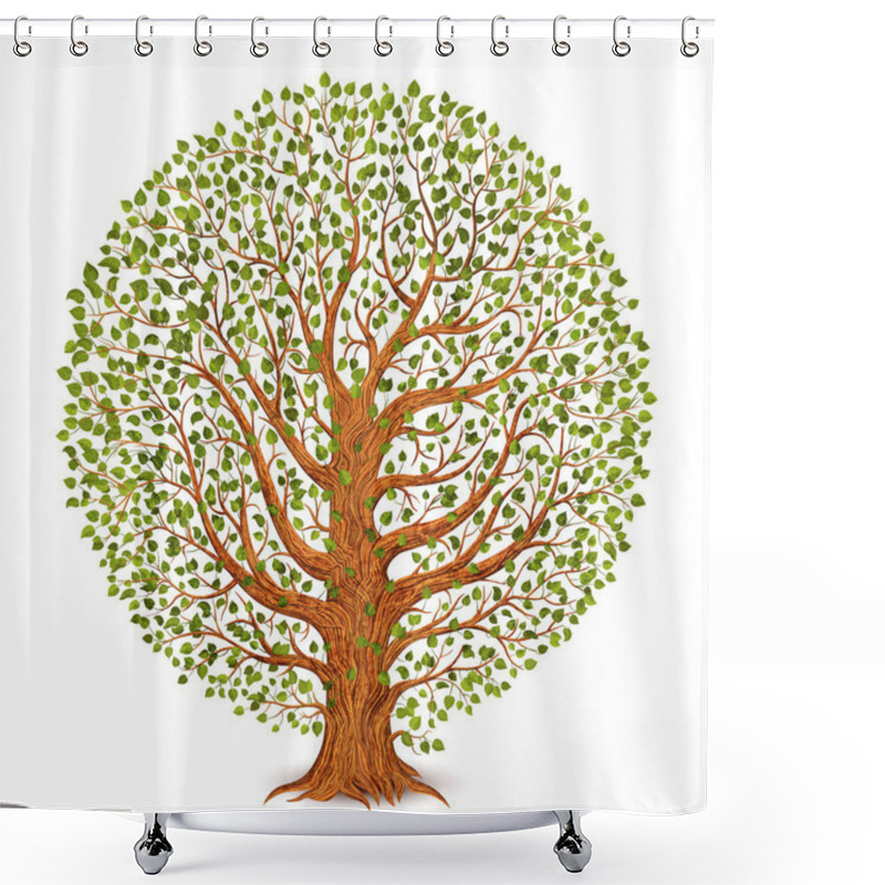 Personality  Tree Isolated On White Background. Vector Illustration. Shower Curtains