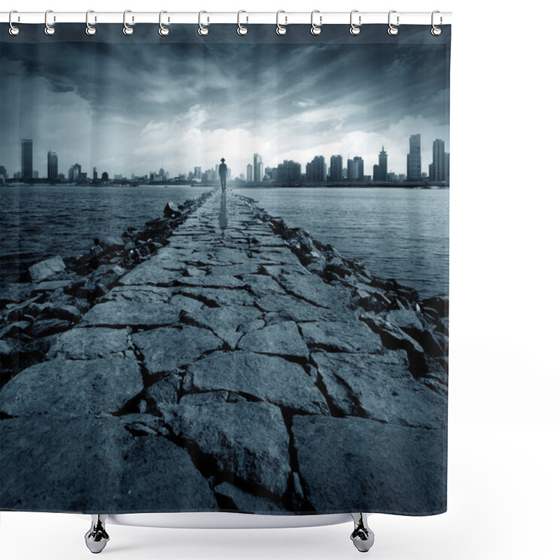 Personality  Cloudy City Shower Curtains