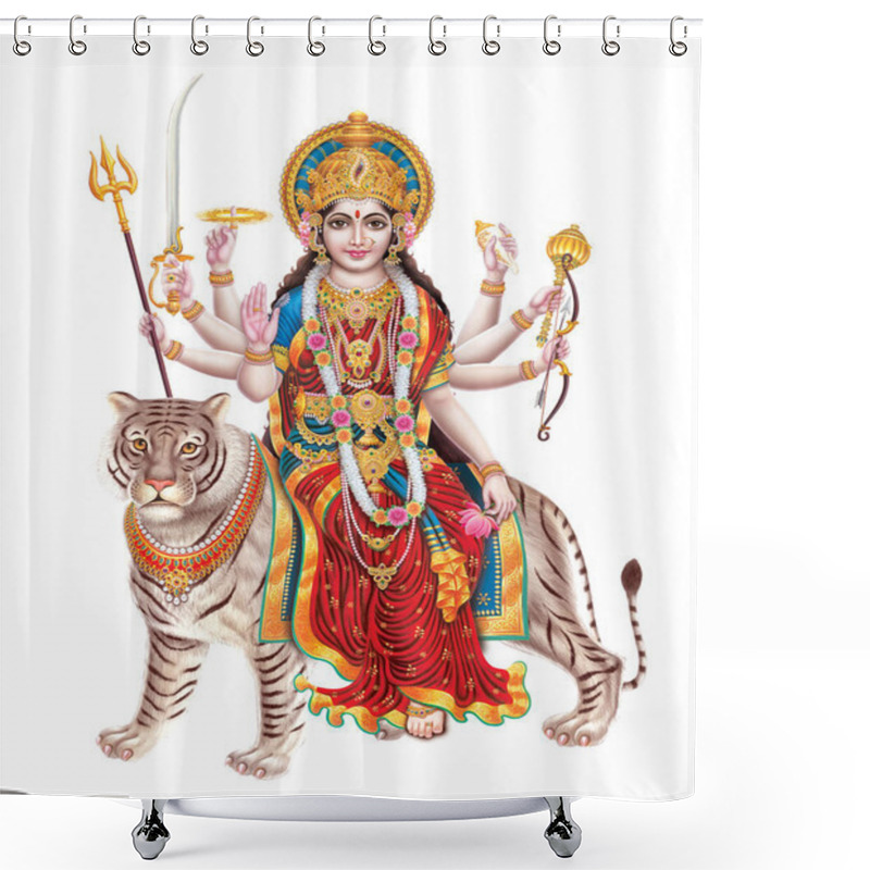 Personality  Jai Mata Di, Goddess Durga Stock Photography From A Printing House Shower Curtains