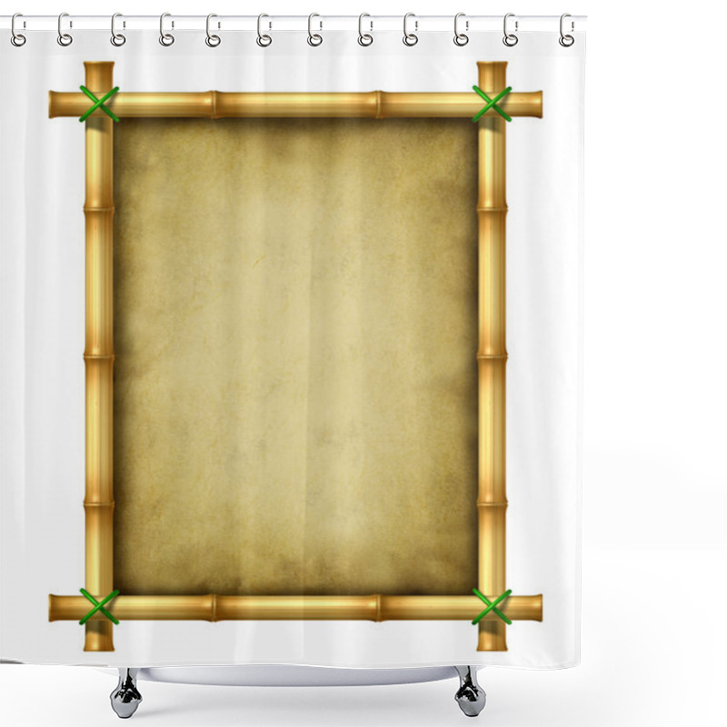 Personality  Bamboo Frame Shower Curtains