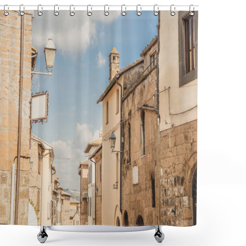 Personality  Old Buildings And Clear Blue Sky In Orvieto, Rome Suburb, Italy  Shower Curtains