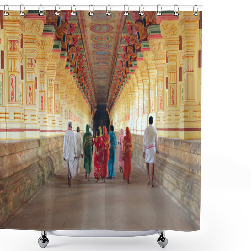 Personality  Indian Pilgrims In Ramanathaswamy Temple Shower Curtains