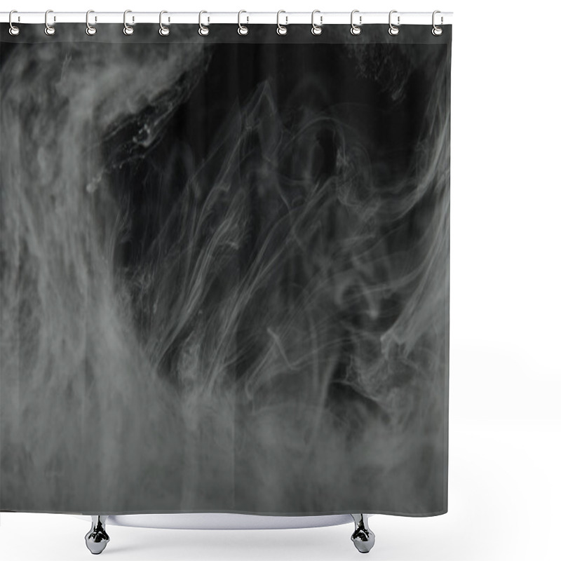 Personality  Abstract Monochromatic Texture With Grey Paint Swirls Shower Curtains