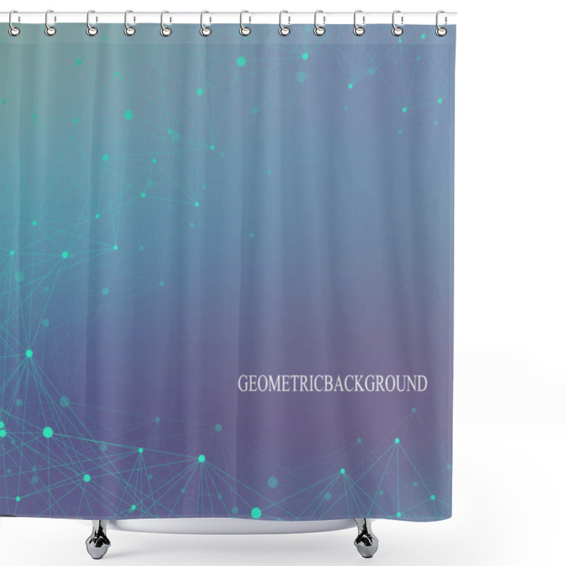 Personality  Graphic Background Molecule And Communication. Connected Lines With Dots. Vector Illustration Shower Curtains