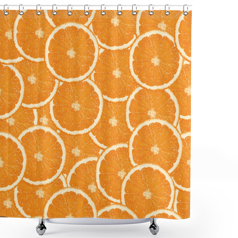 Personality  Seamless Orange Slices Background Shower Curtains