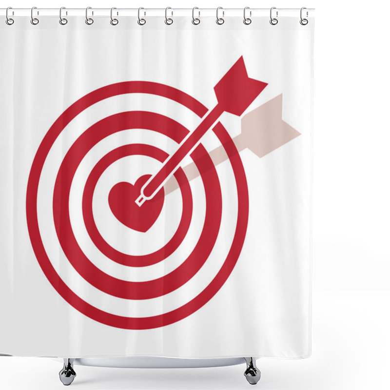 Personality  Bullseye Heart Shower Curtains