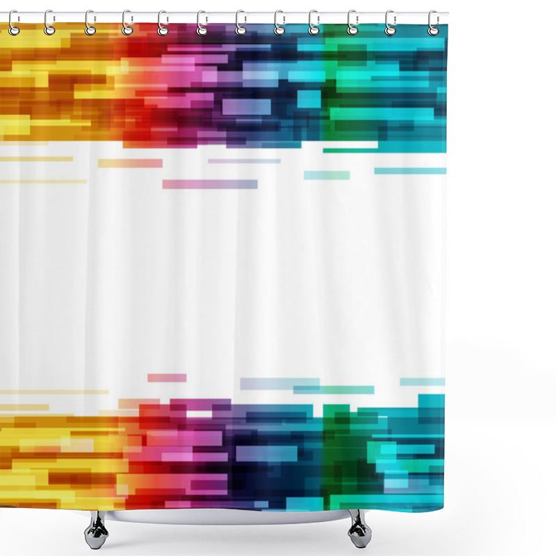 Personality  Rectangles Digital Technology Abstract Background Data Futuristic Glowing Music Dynamic Concept Shower Curtains