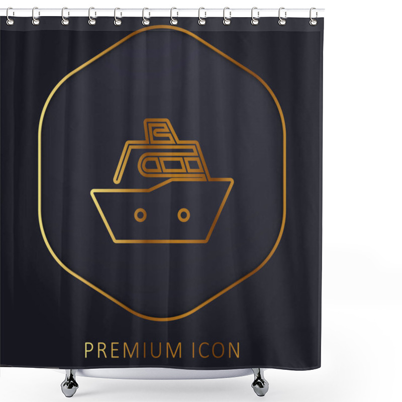 Personality  Boat Golden Line Premium Logo Or Icon Shower Curtains