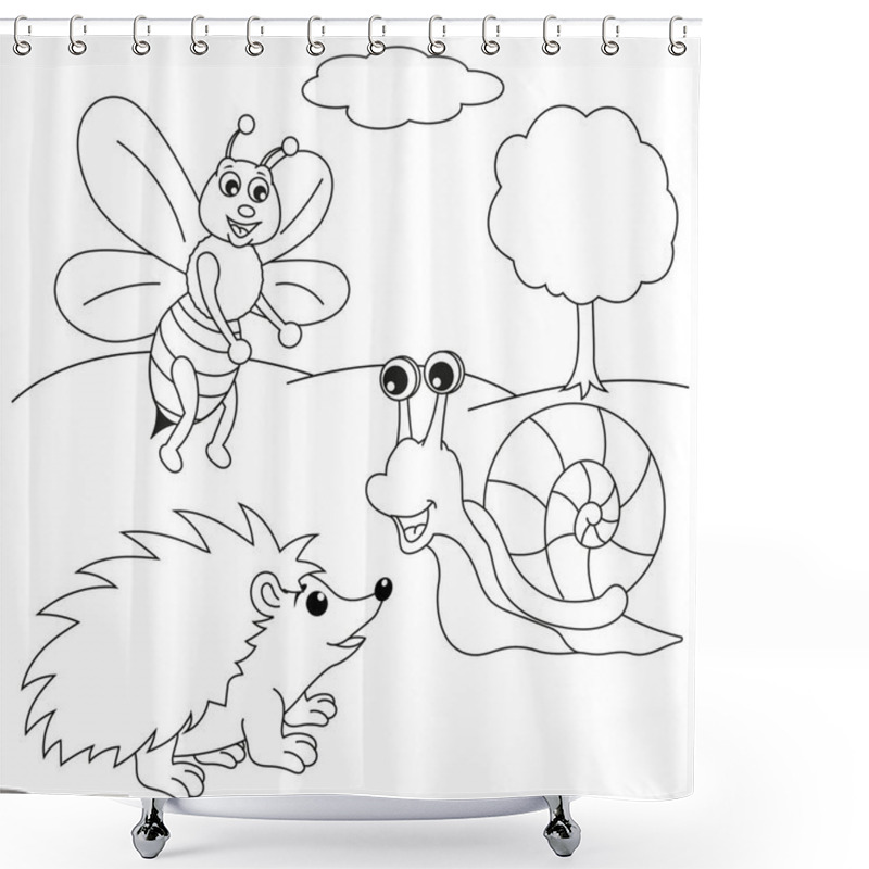 Personality  The Bee, The Snail And The Hedgehog Are Talking Shower Curtains