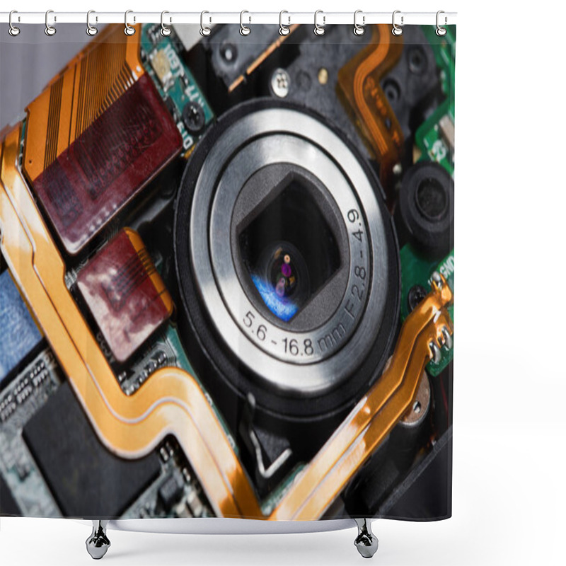 Personality  Macro View Of Electronic Chip Background Shower Curtains