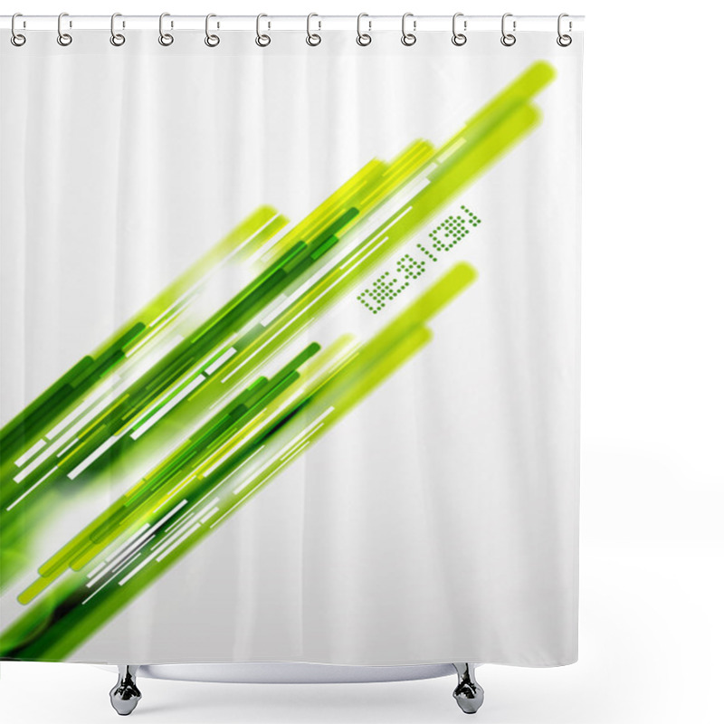 Personality  Green Straight Lines Background Shower Curtains