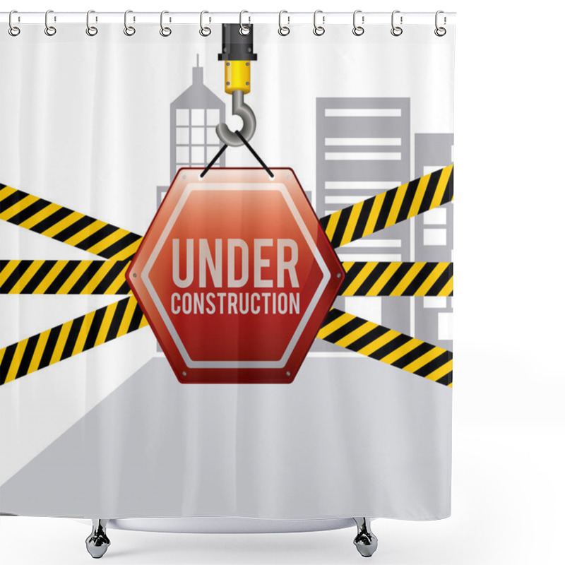 Personality  Under Construction Design Shower Curtains