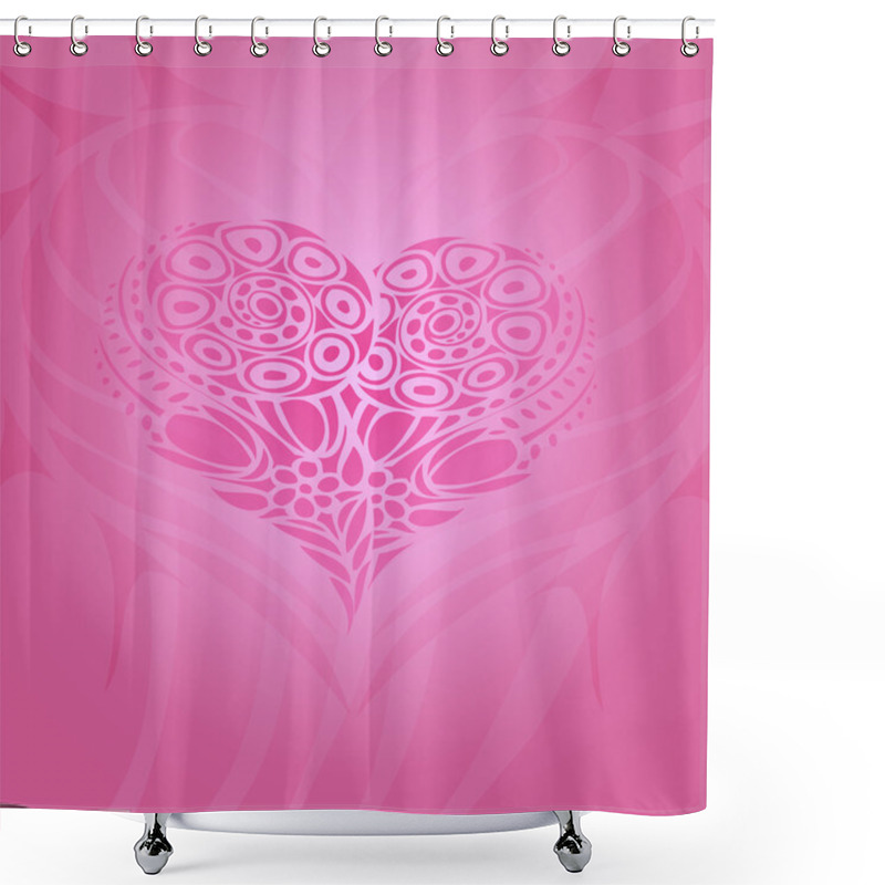 Personality  Vector Background With Abstract Heart. Shower Curtains