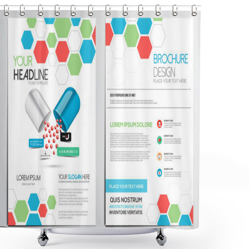 Personality  Medical Brochure Design Template Shower Curtains