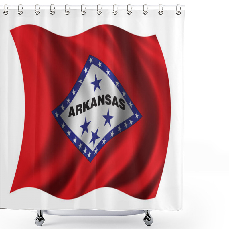 Personality  Flag Of Arkansas Shower Curtains