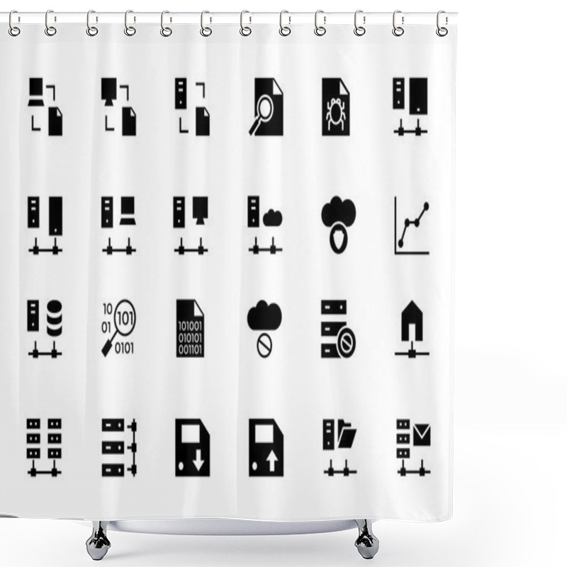 Personality  Database And Server Vector Icons 5 Shower Curtains