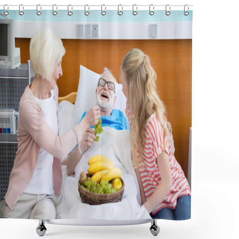 Personality  Grandmother And Granddaughter Visiting Patient   Shower Curtains