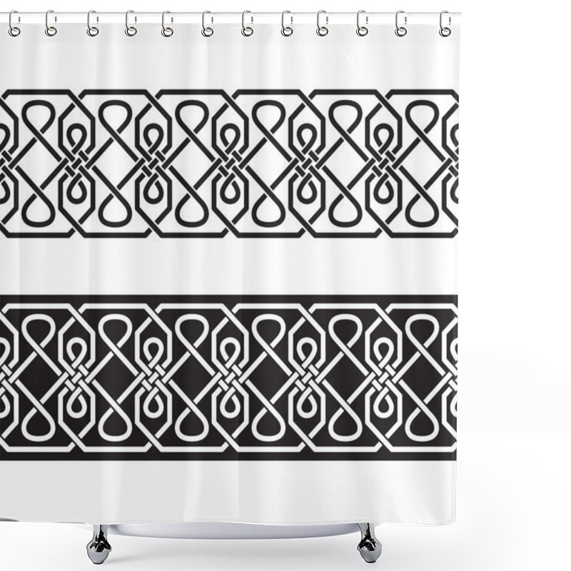 Personality  Seamless Geometric Tiling Borders Shower Curtains