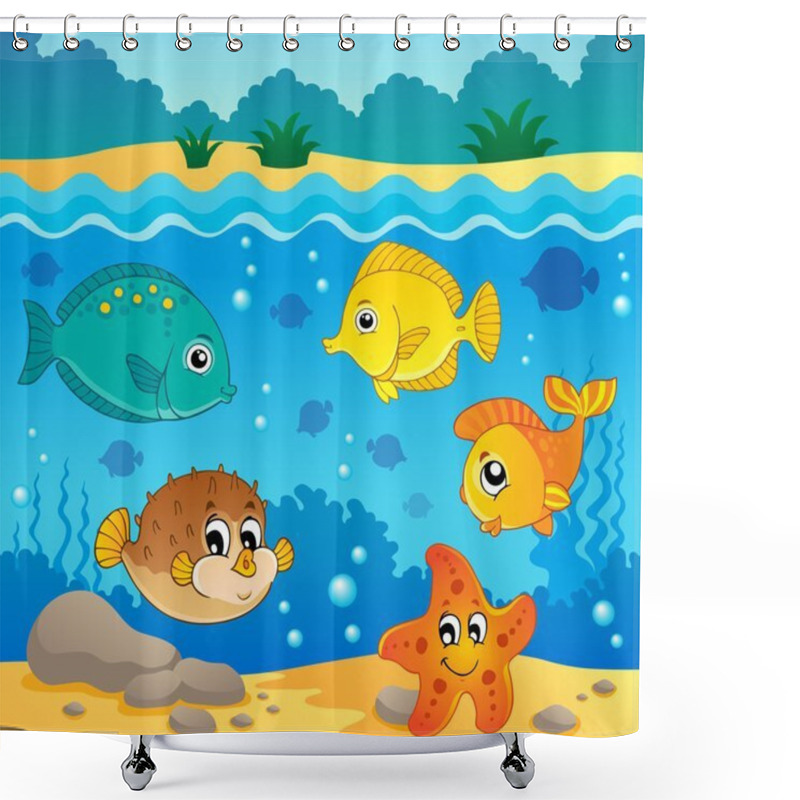 Personality  Underwater Ocean Fauna Theme 4 Shower Curtains