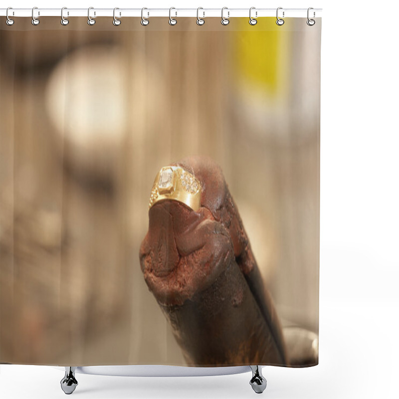 Personality  Jeweler Making Rings Shower Curtains