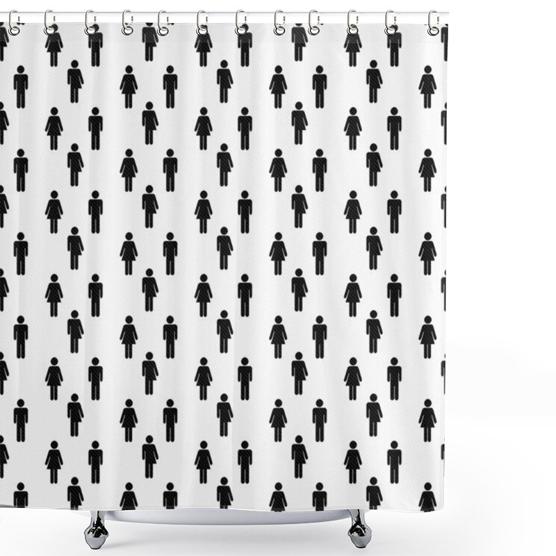 Personality  Black And White Transgender, Man And Woman Symbol Tile Pattern R Shower Curtains