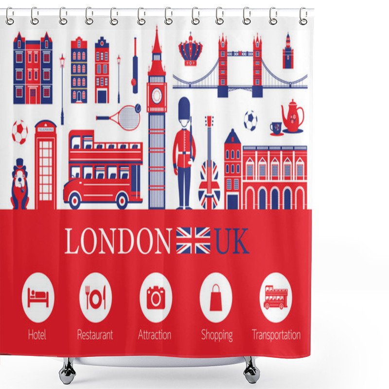 Personality  London, England And Travel Accommodation Icons Shower Curtains