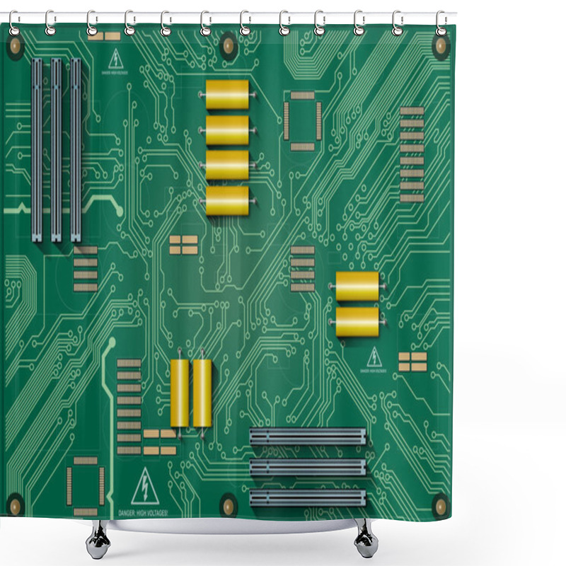 Personality  Circuit Board Shower Curtains