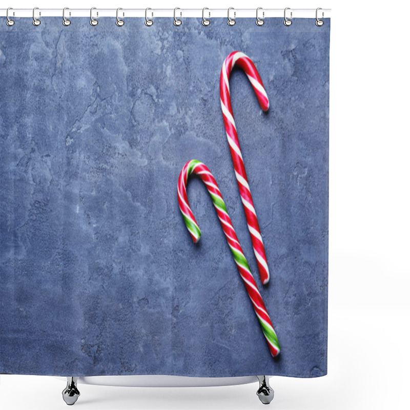 Personality  Christmas Candy Canes Shower Curtains