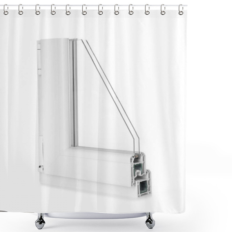 Personality  Sample Of Modern Window Profile On White Background Shower Curtains