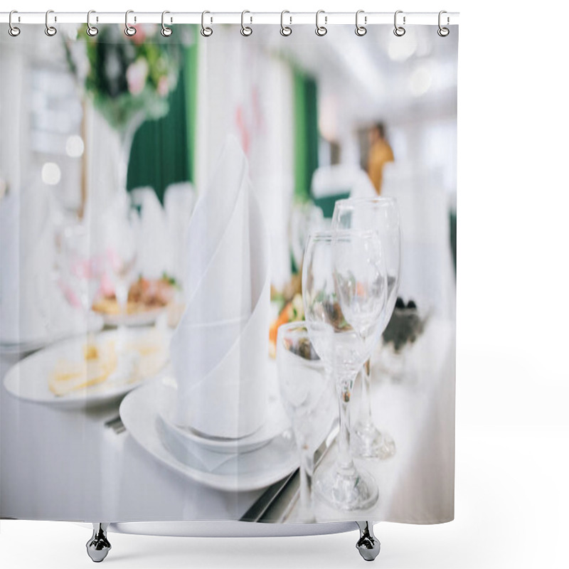 Personality  Buffet Table At Wedding Celebration Shower Curtains