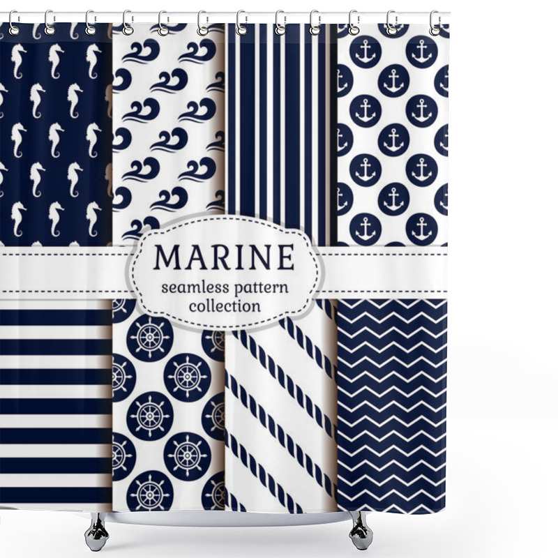 Personality  Sea And Nautical Patterns Set.  Shower Curtains