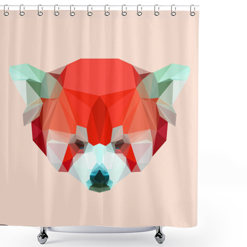 Personality  Bright Polygonal Abstract Geometric Red Panda Background Shower Curtains