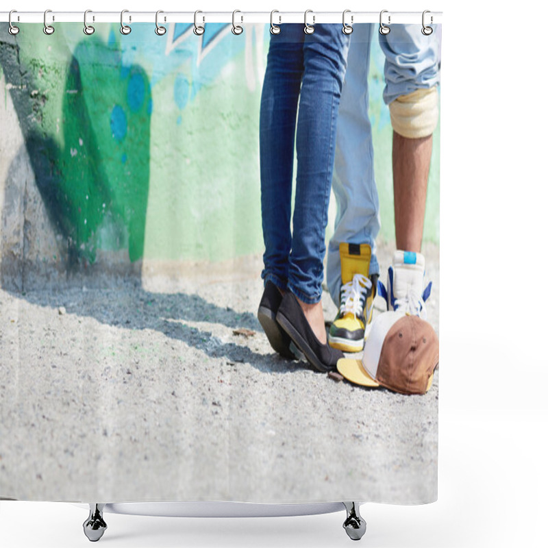 Personality  Young Couple Legs Shower Curtains