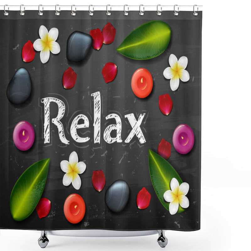 Personality  Spa Background With Tropical Flowers Shower Curtains