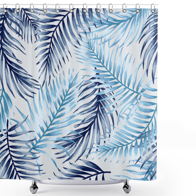 Personality  Seamless Pattern With Tropical Leaves Shower Curtains