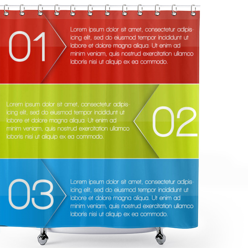 Personality  One Two Three Options Banners. Shower Curtains