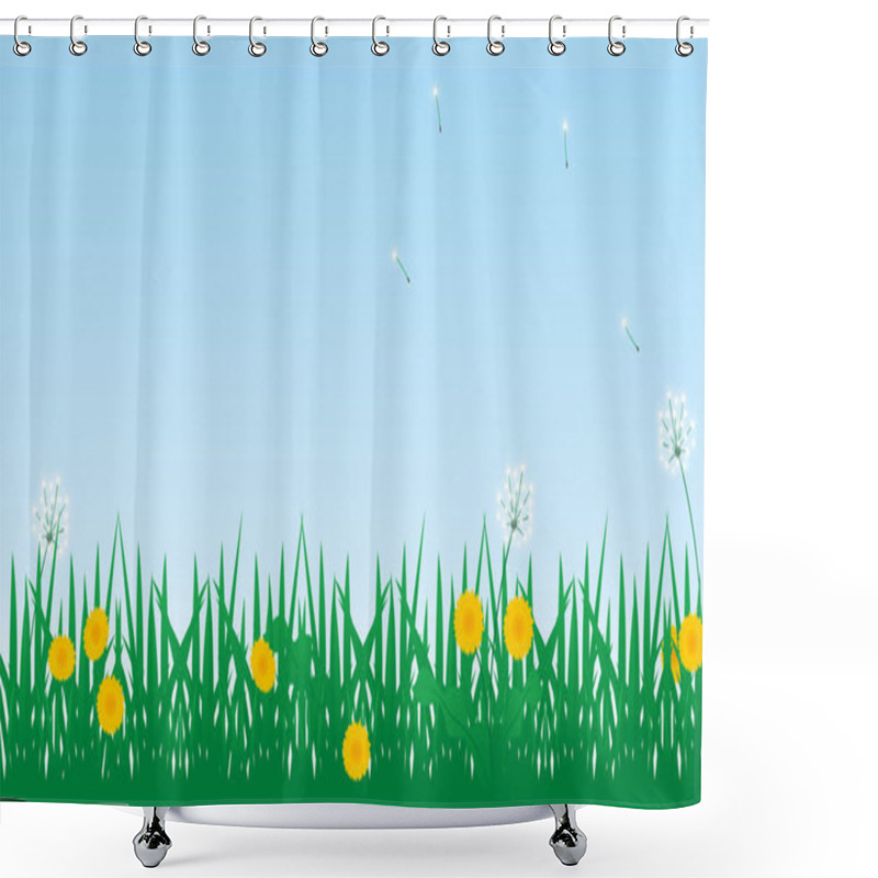 Personality  Grass And Dandelion Shower Curtains