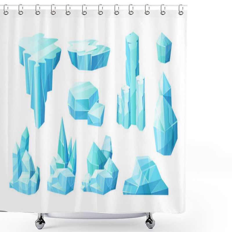 Personality  Crystals Of Ice, Iceberg Broken Pieces Of Ice, Icicles Shower Curtains