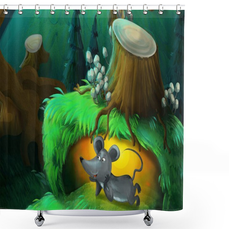 Personality  The Painting Of A Forest Animal - Illustration For The Children Shower Curtains