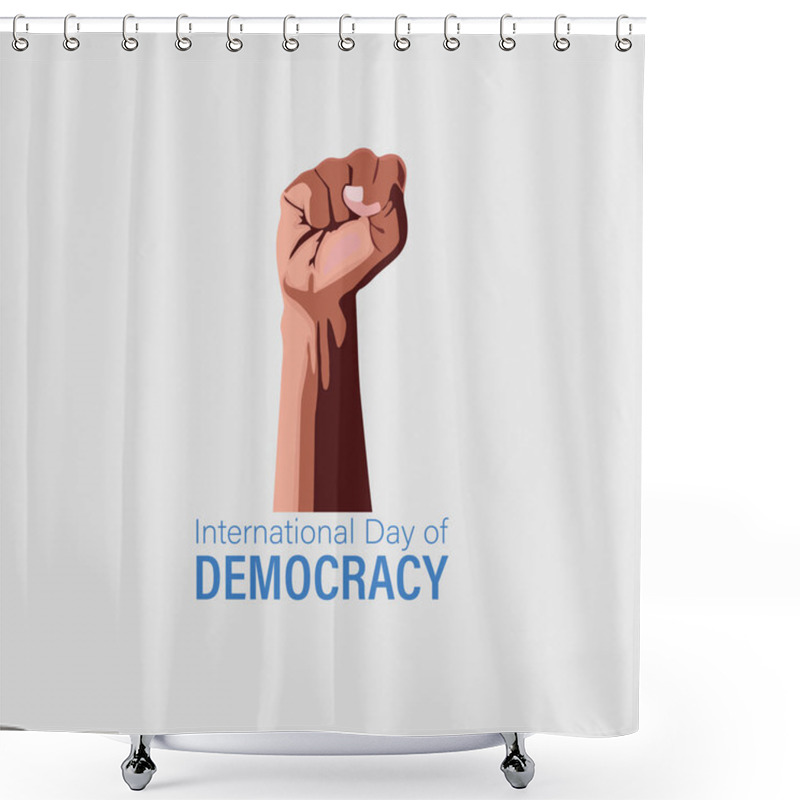 Personality  International Day Of Democracy. September 15 Concept Design. Black Hand. Abstract Concept For General Or Presidential Election. Shower Curtains