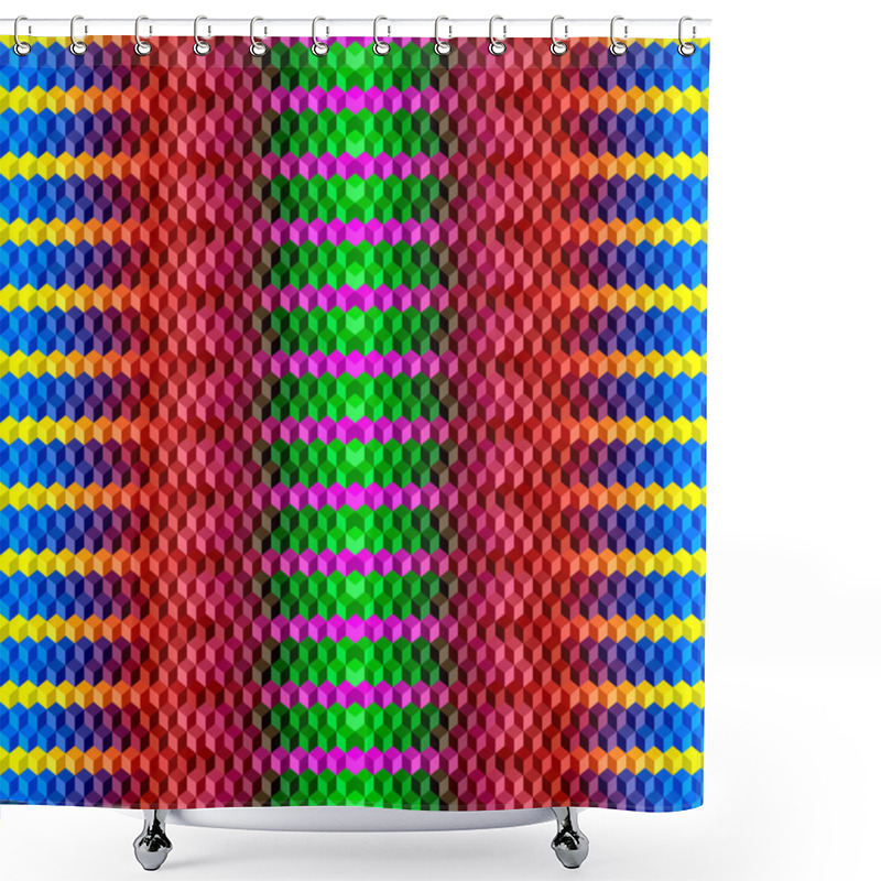 Personality  Psychodelic Seamless Background From Cubes Shower Curtains